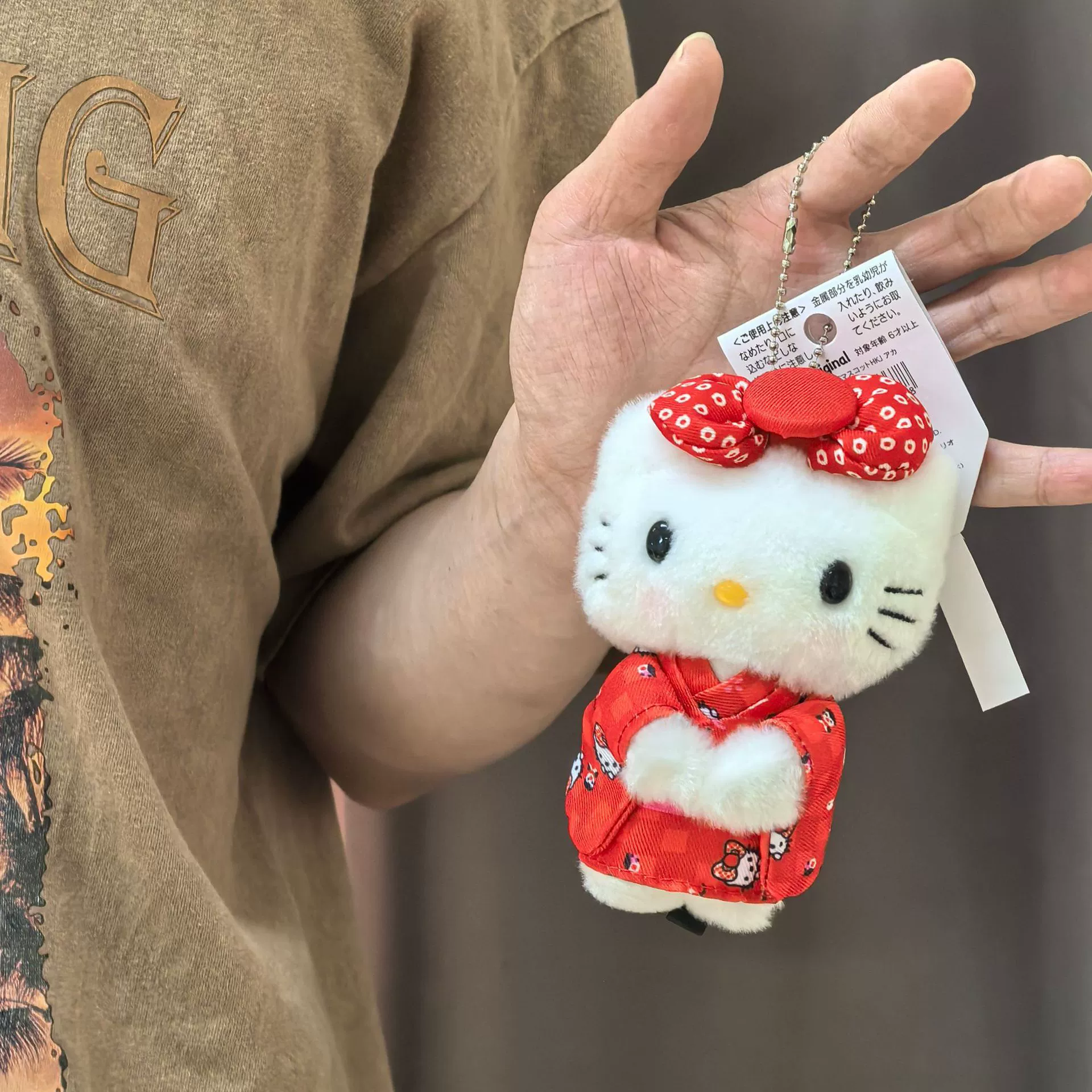 Плюшевый брелок-подвеска Hello Kitty, милый кукольный брелок для сумки, 11 см, легкий и прочный