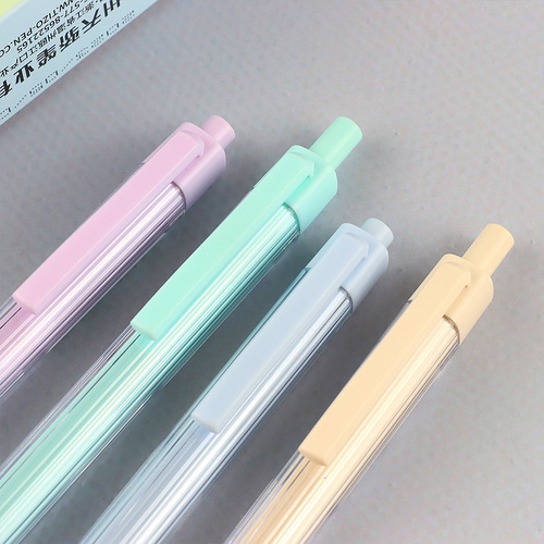 Gorgeous Neutral Pen, Six Color Barrel Pastel Color Water-based Pen for Students 0.5MM Brush Writing Pen Tianzhu 32960