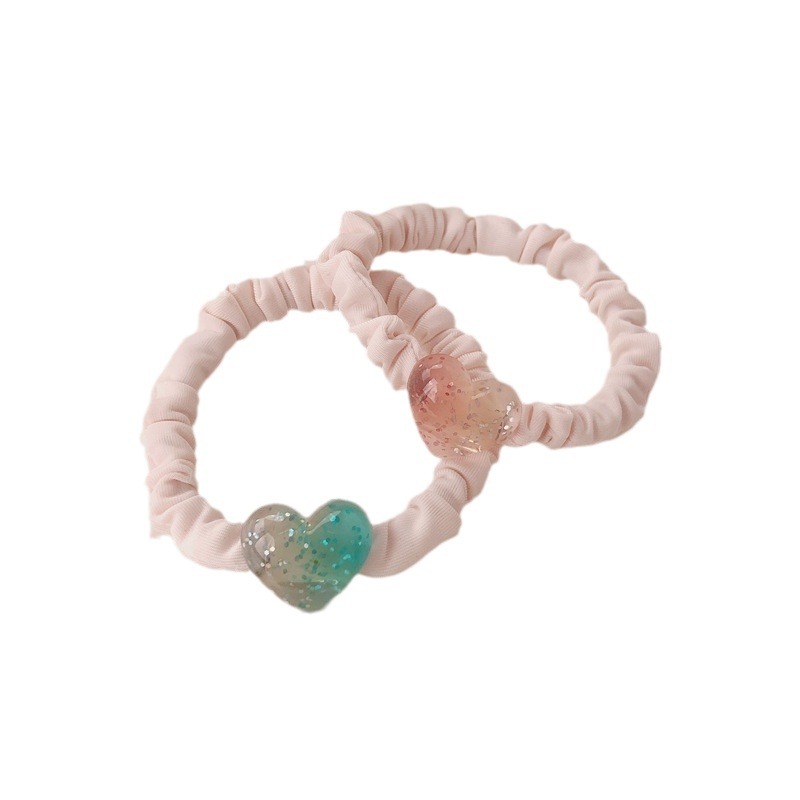 Lindo y dulce polvo suelto amor lazo para el cabello temperamento femenino estrella círculo de intestino delgado cuerda para la cabeza todo fósforo cola de caballo alta cuerda para el cabello accesorios para el cabello