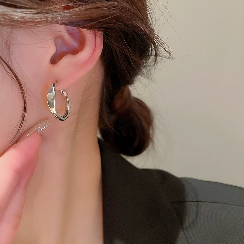 Серебряная игла, дизайн серьги, стиль легкой роскоши, стиль высокого качества, оптом