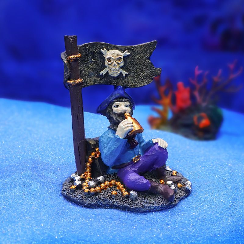 Estilo explosivo Barco roto Esqueleto Capitán Adornos Pecera Decoración de paisajismo Serie náutica Acuario Decoración de sala de estar Nuevo