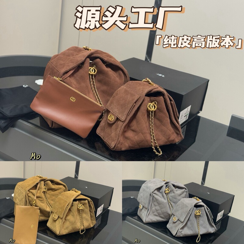 香奶奶翻毛皮hobo单肩腋下包抽绳水桶包链条包女辽宁包链条水桶包|undefined