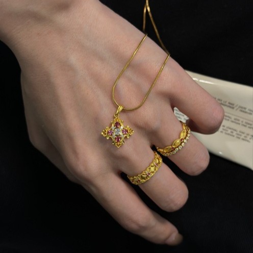 Retro double-sided fashionable necklace