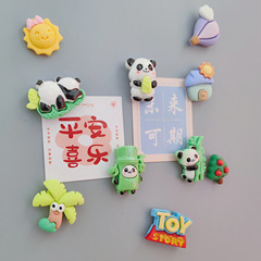 Cartoon 3D Panda Bamboo Magnet Refrigerator Magnet Creative Home Decor Magnetic Sticker Tourist Souvenir Small Gift