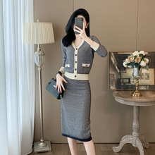 高级感名媛小香风针织两件套装裙女秋季新款洋气时尚休闲套装裙子