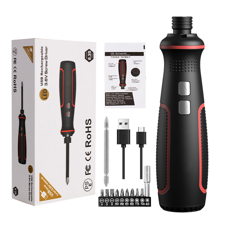 Juego de destornilladores eléctricos mini portátiles recargables de 3.6V, suministro de fábrica