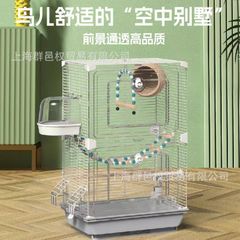 亚克力鸟笼虎皮鹦鹉鸟笼玄凤牡丹文鸟绣眼大号别墅鸟笼子观赏笼