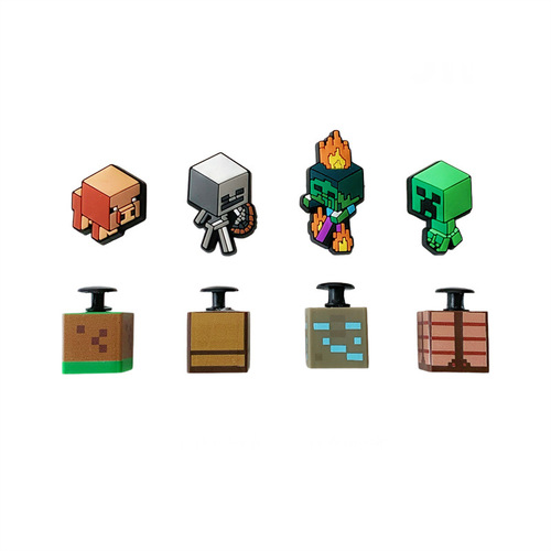 My World Shoe Flower Minecraft Survival Game Crocodile Shoe Accessories PVC Shoe Buckles DIY Shoe Accessories
