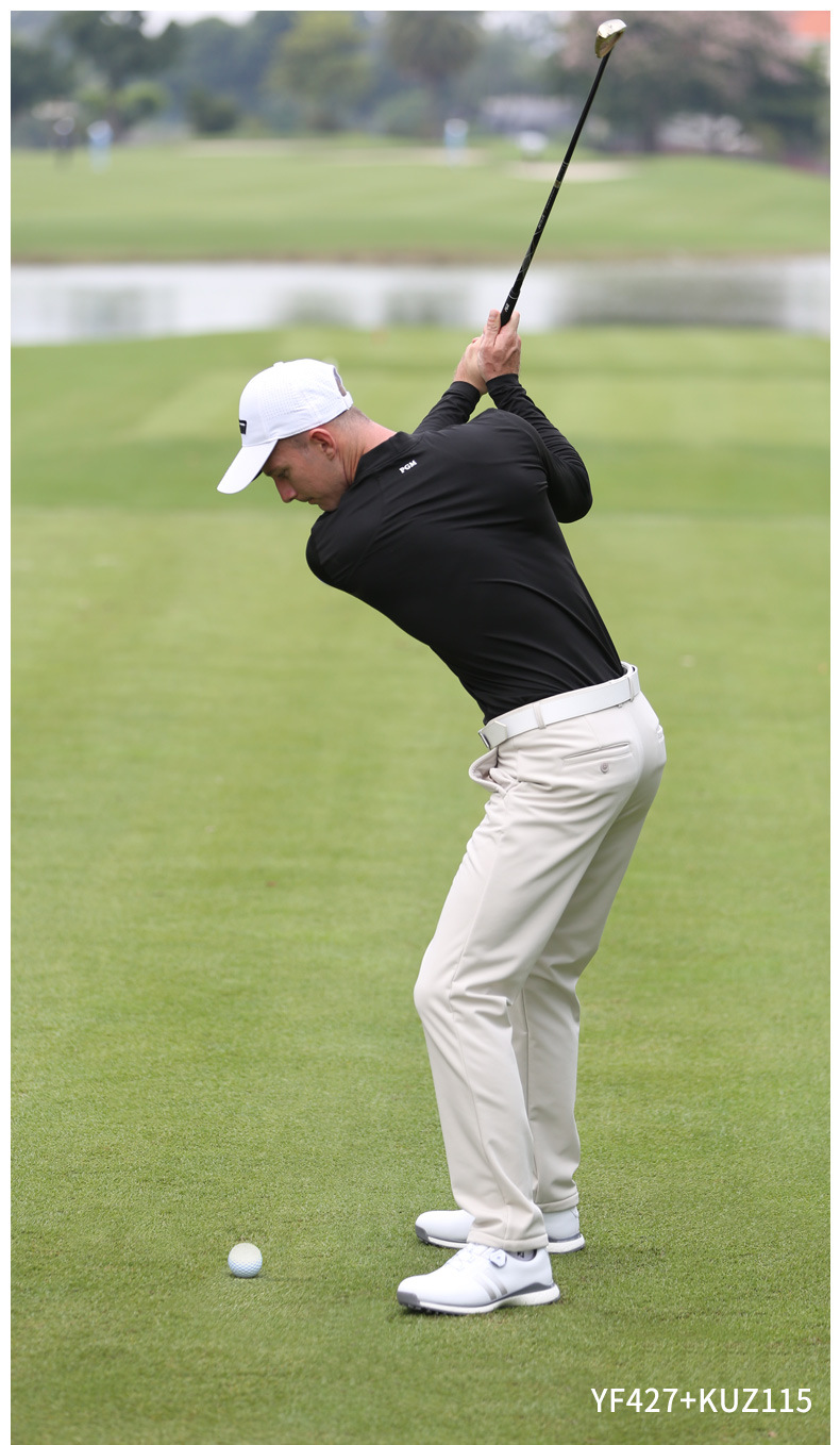 Áo thun dài tay golf nam PGM giữ ấm nhung mài mùa thu đông — YF427-Đen, YF427-Hoa màu xám, YF427-màu trắng, YF427-Màu xanh quân đội chi tiết 8