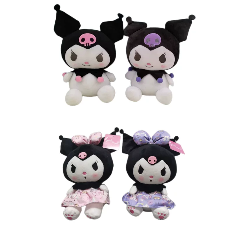 Cute little devil plush toy Kuromi figurine cartoon doll ornament Lolita princess dress doll