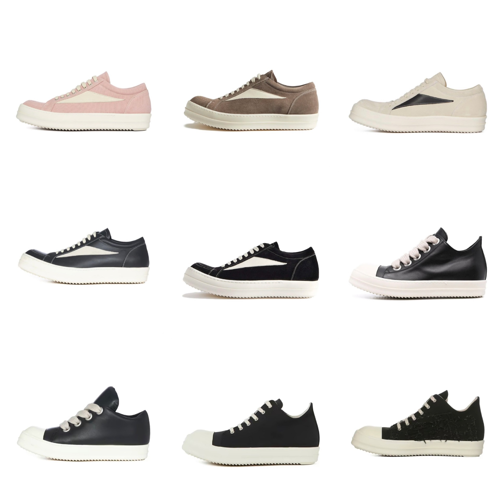 Ro 22Fw Infringement Model in Various Colors Rick's Own Main Line New Leather Owens High Street Low-Top Niche Shoes