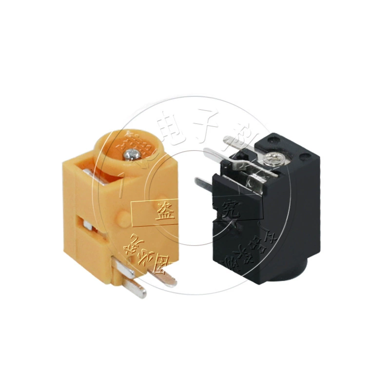 Power socket DC-043 horizontal 3-pin plug-in round head audio charging socket outer diameter 4.5 inner core 1.65 pins