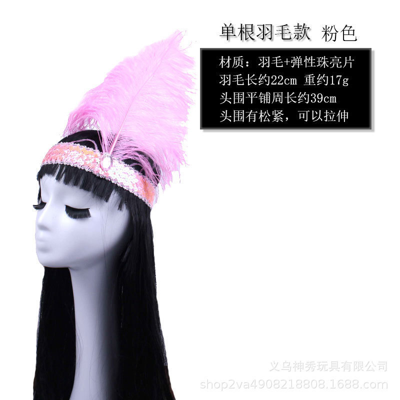 1 Halloween Savage COS pluma tocado pluma indio tocado pluma negro rojo blanco sombrero jefe indio