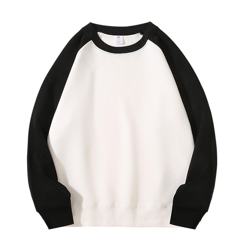 Costura de algodón Raglan cuello redondo camisa publicidad pesado Grupo Partido clase uniforme manga larga overoles logotipo personalizado