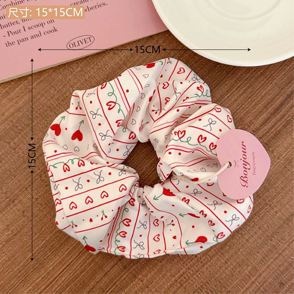 8# white little red flower hair circle