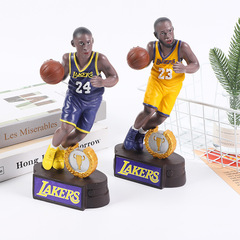 Kobe James dribbling trophy star figure premium birthday gift commemorative action figure social media trending ring NBA gift
