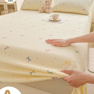 2025 Double-Layer Gauze Bed Sheets Single Piece Summer Non-Cotton Student Dormitory Single Bed Sheets Pillowcase Three-Piece Set