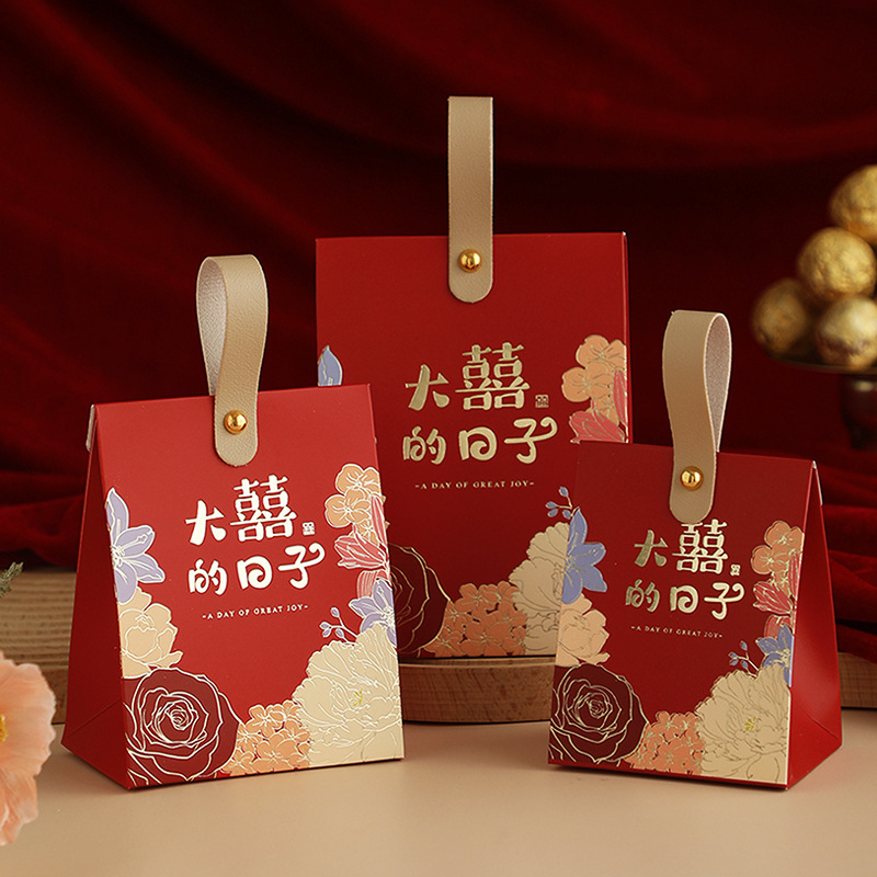 結婚式のお菓子箱 高級感 ウェディング 婚約式のお菓子箱 2025年新作 キャンディボックス バッグ キャンディギフトボックス 卸売|undefined