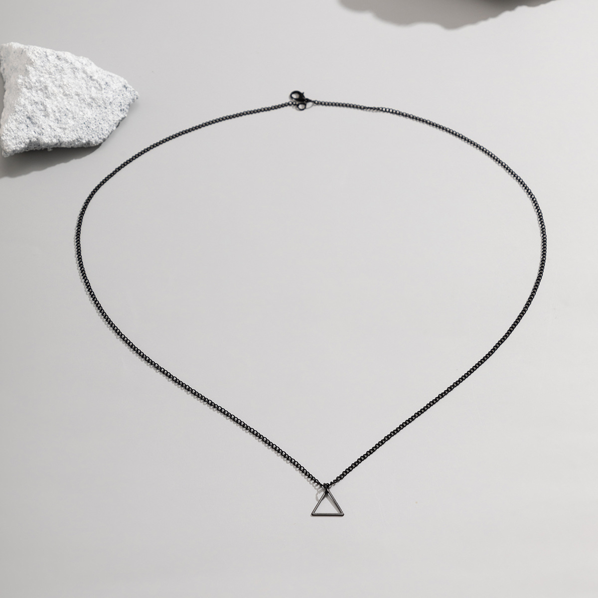 1 Piece Streetwear Triangle Iron Plating Menu0027S Pendant Necklace