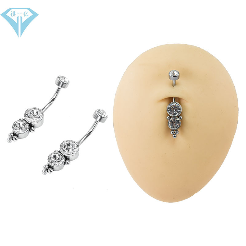 欧美电商款葫芦形人体穿刺肚脐环钢珠电焊肚脐钉工厂直批