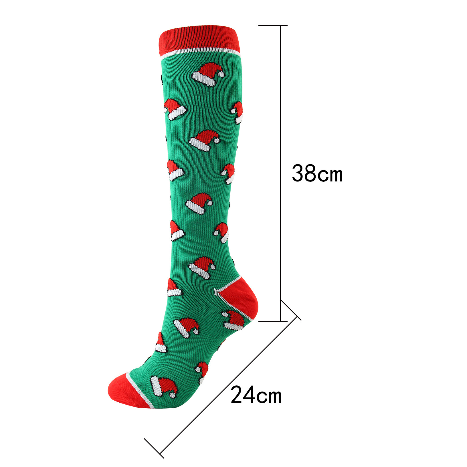Unisex Retro Christmas Tree Snowman Snowflake Nylon Over The Knee Socks A Pair display picture 2