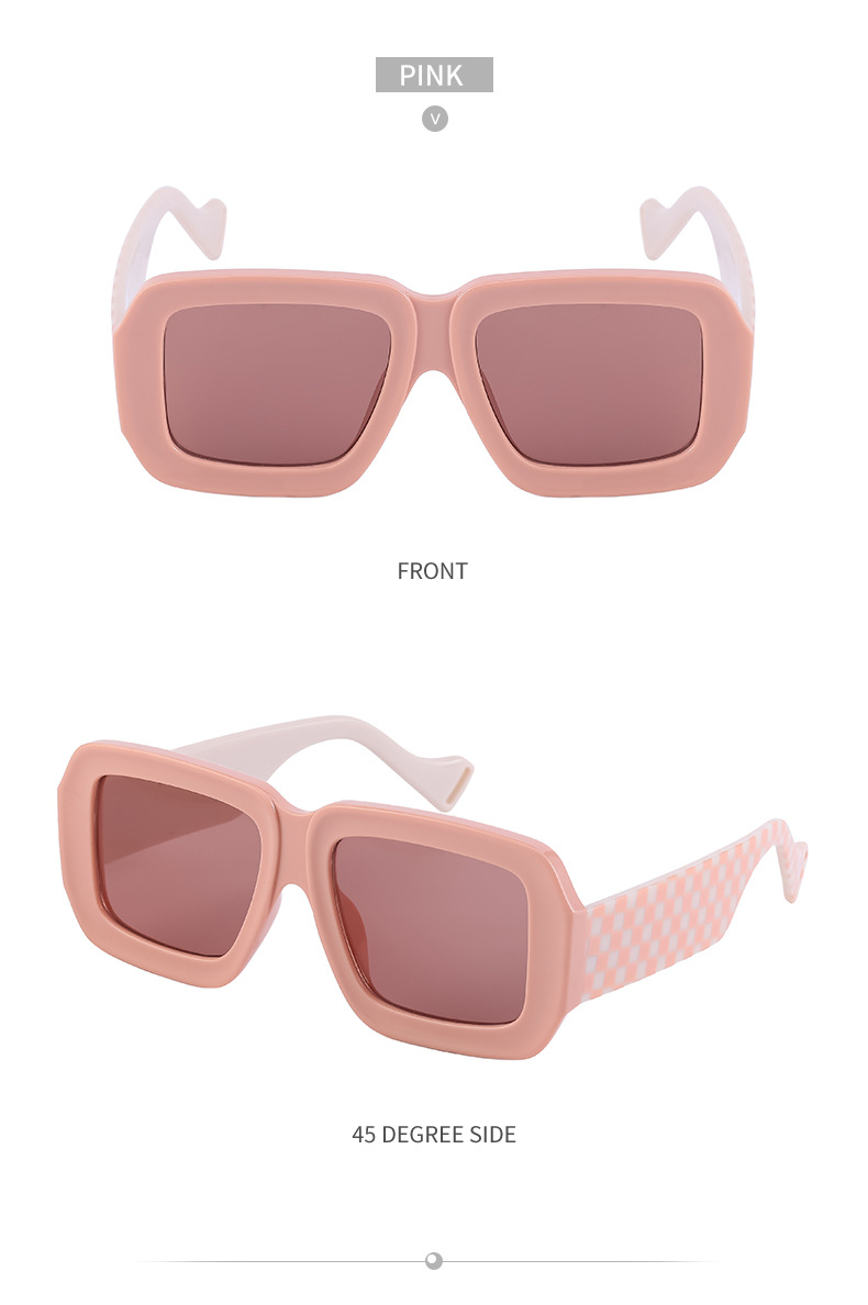 Lunettes De Soleil Tendance Pour Femmes À Jambe Large Et À Monture Large Tendance Pour Hommes De Couleur Bonbon display picture 8