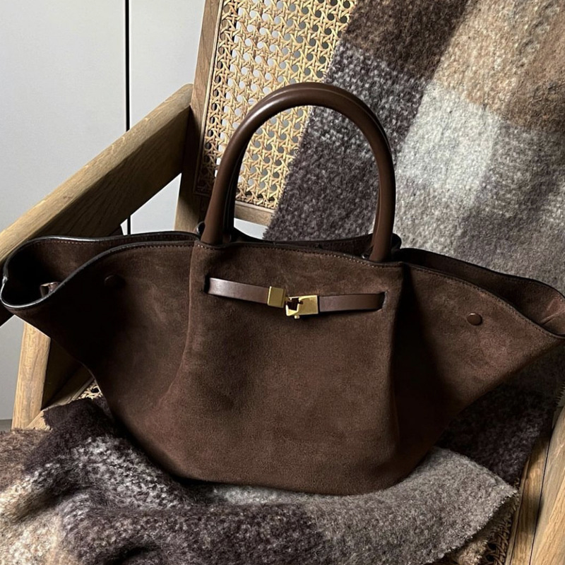 Cross-Border Popular Demellier Frosted Wing Bag Retro Autumn and Winter New Suede Satchel Tote Bag Shoulder Bag
