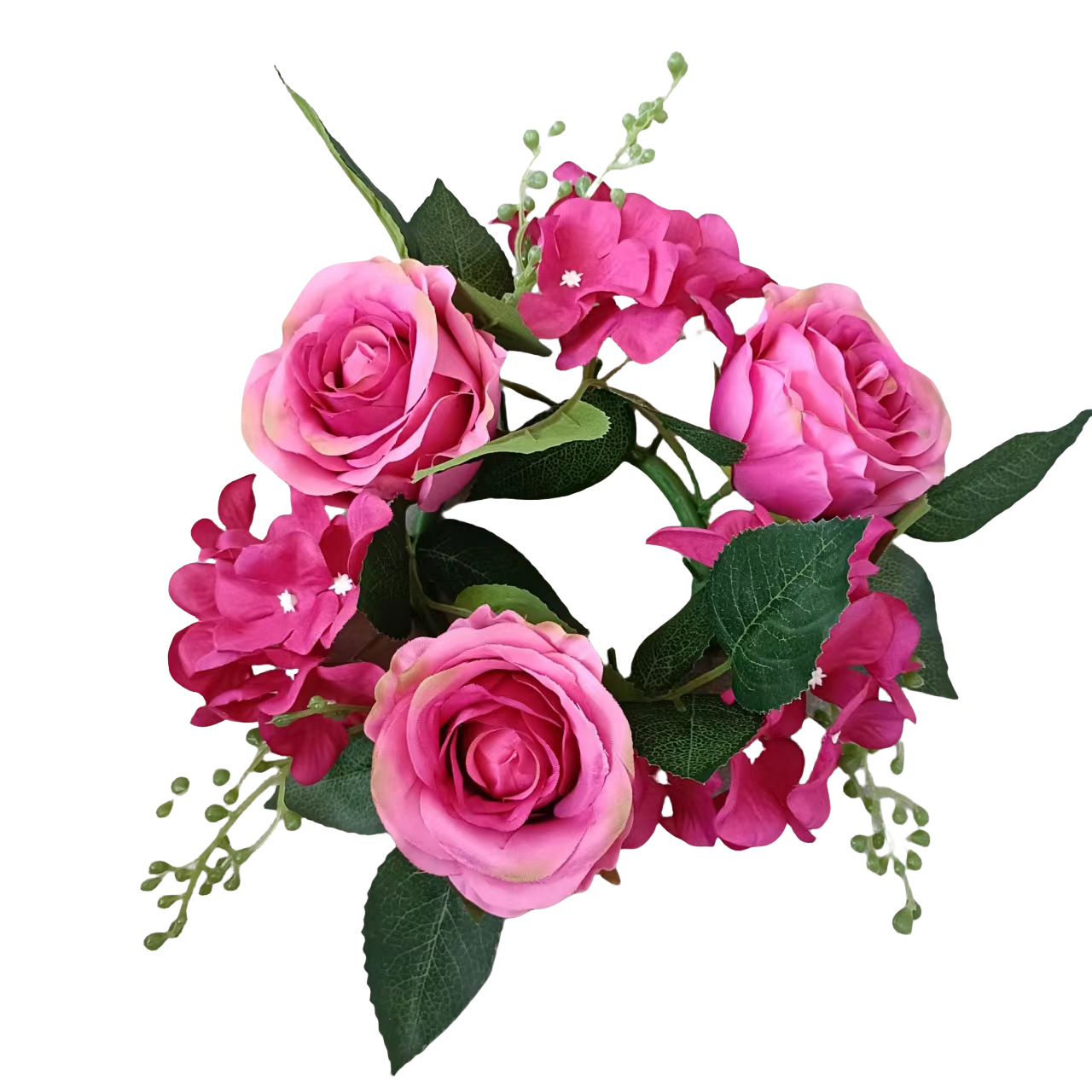 Estilo Europeo artificial Rose Garland 20CM Garland Candelabro de Navidad decoración ventana apoyos mesa de comedor decoración de la boda flor falsa