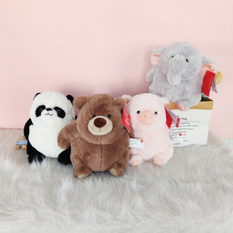 Wu Lula Fat Dun Bear Doll Lindo Animal Peluche Dun Dun Bear Ragdoll Muñeca de terciopelo corto Almohada Transfronteriza