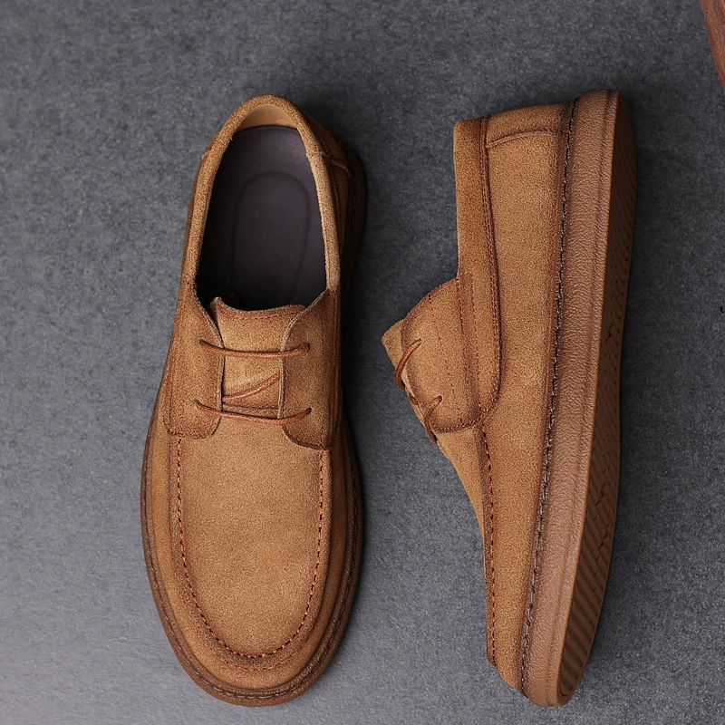 Бобовые ботинки Мужская мода Мягкая подошва Новая корейская версия кожаной обуви