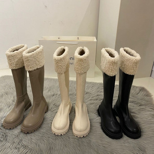 Brown Long Knight Boots Women's Shoes 2025 New Autumn and Winter Plush Winter Shoes Snow Boots Short Boots