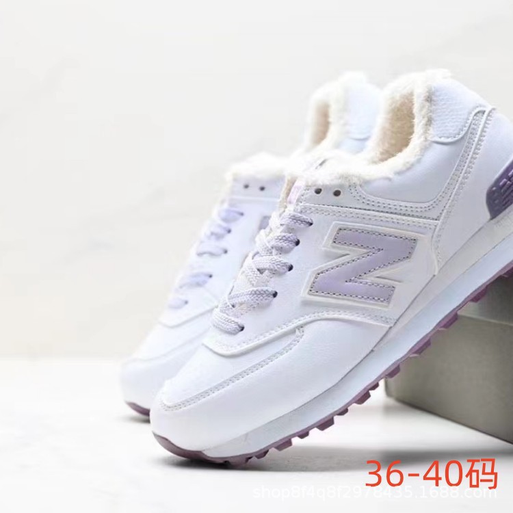 Zapatos Pitian al por mayor caliente NB574 otoño y invierno cerdo con capa de cabeza de lana más zapatos de correr casuales para hombres y mujeres