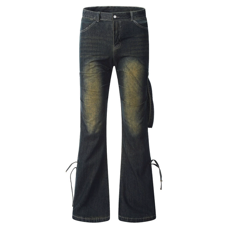 Гenuine retro megaphone, jeans, trousers, American style, mid rise
