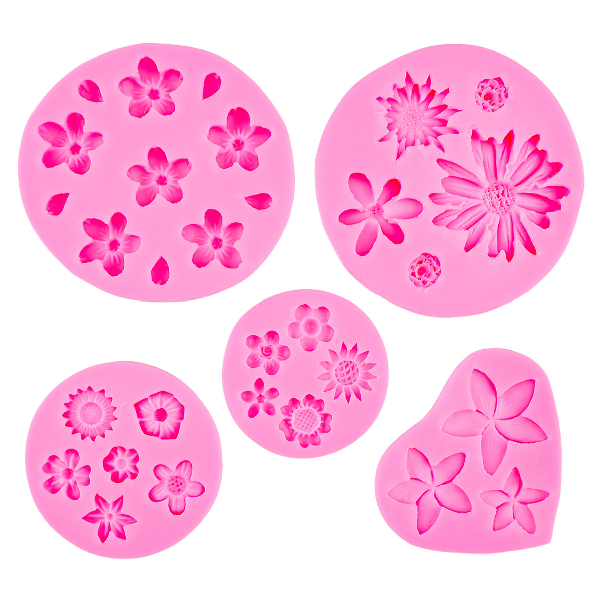 Flor girasol molde de silicona bricolaje fondant chocolate horneado pastel accesorios decorativos arcilla pegamento molde