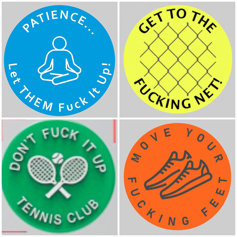 Cross-border nuevo divertido lema raqueta de tenis amortiguador de silicona emocionante espíritu de lucha lema raqueta de tenis sello de amortiguador