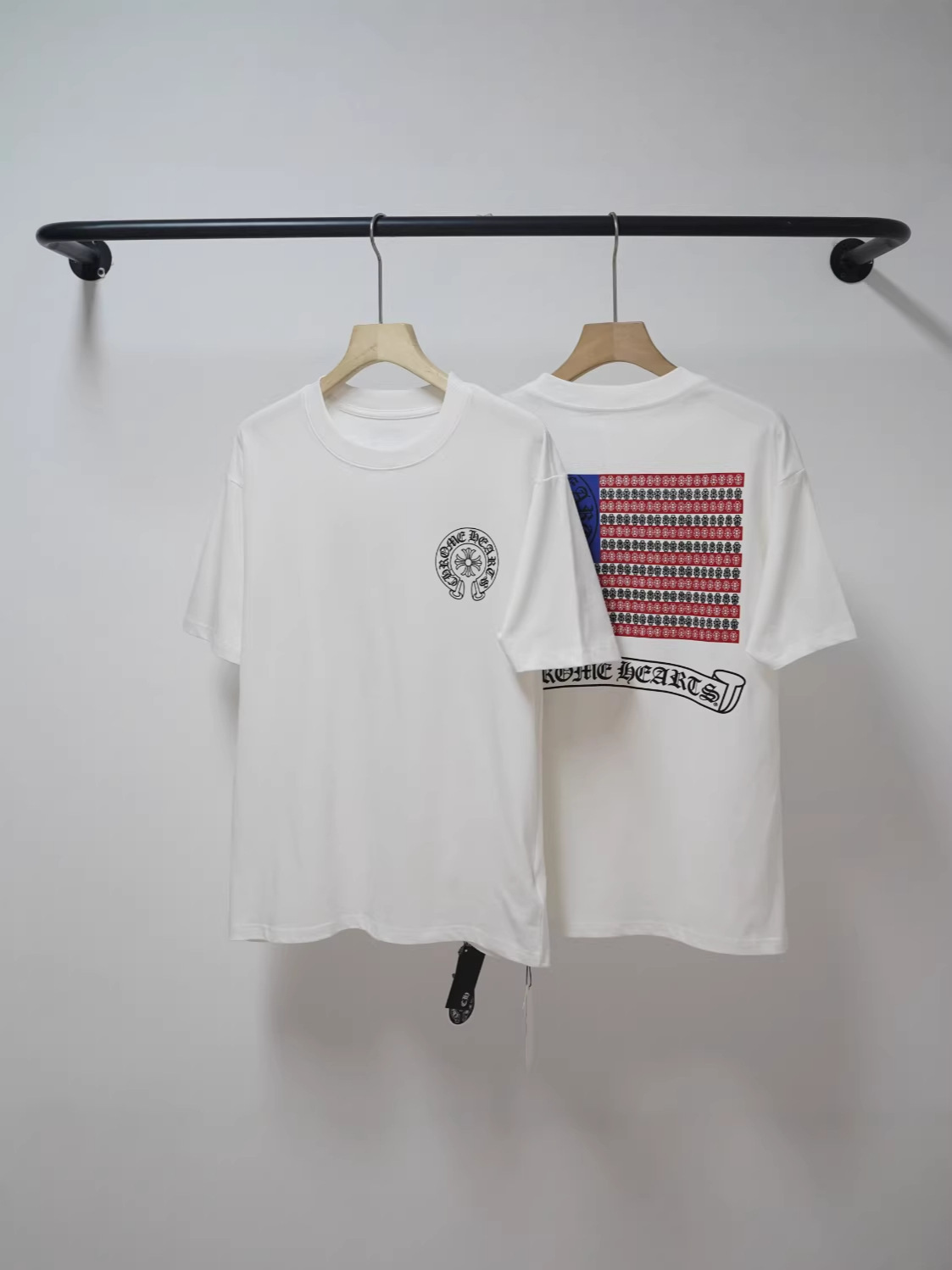 Camiseta de Manga Corta de Algodón, Corte Holgado y Estampado 3D de Cruz para Hombre y Mujer | Transpirable y Absorbe la Humedad