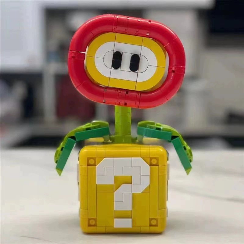 Оптовая продажа трансграничных конструкторов: цветок-убийца, цветок-огонь, настольные украшения, развивающие сборные модели из мелких деталей, детские игрушки, подарок