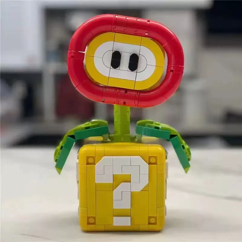 跨境推荐批发moc火焰花积木模型摆件儿童益智拼装拼插玩具礼物