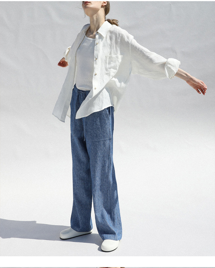 Blouse Tops Type Daily Occasion Turndown Neckline Women's Blouse Long Sleeve Blouses Button Casual Solid Color