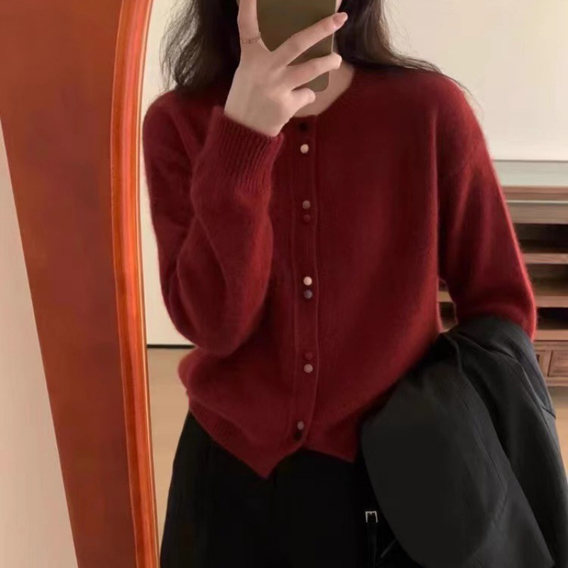 European Station 2026 Autumn/Winter New Knitted Sweater European Fashion Knitted Cardigan Women's Colorful Button Coat Top