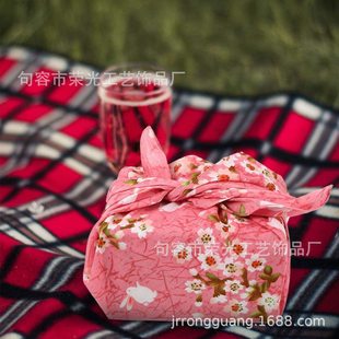 Japanese Style Furoshiki Wrapping Cloth Mid-Autumn Moon Cake Dragon Boat Festival Snack Wrapping Cloth Wedding Box Square Scarf Printing