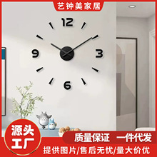 工厂跨境数字钟挂钟简约3D立体家用装饰挂墙时钟个性免打孔墙钟表