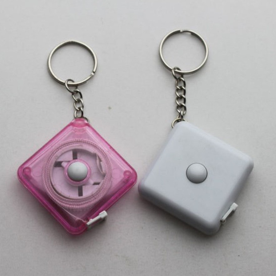 方形卷尺 钥匙扣卷尺 塑料卷尺  1.5米小卷尺 透明尺子 1米