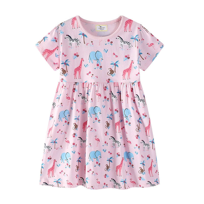 Мультяшная летняя юбка, для импорта, с коротким рукавом, Aliexpress, западный стиль
