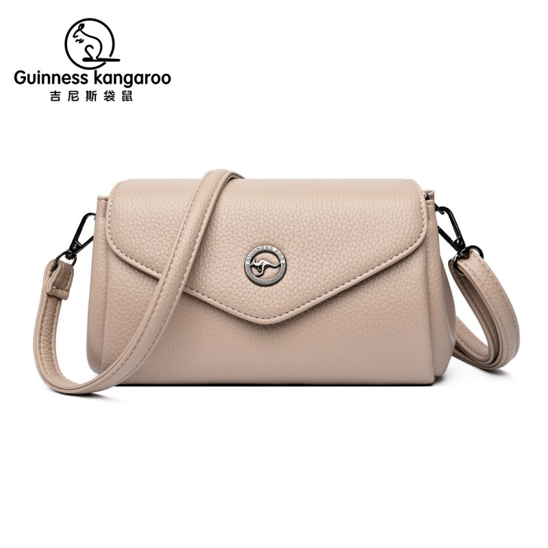 Guinness Kangaroo Women's Bag Fashionable Flap Bag with Multiple Compartments Small Backpack Soft Leather Texture Commuting Versatile Crossbody Bag