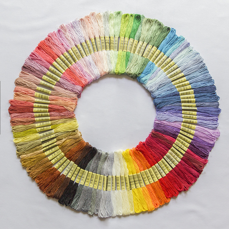 メーカー卸売り十字刺繍糸8メートル6株10/12/24/50/100/447色ポリエステル刺繍糸刺繍糸|undefined