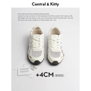 Cowhide Version ~ Thick-Soled Thin Mesh Moral Training Shoes for Women 2025 New Summer Inner Heightening Breathable Casual Sports Shoes
