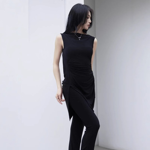 2024 New Adult Female Students Latin Dance Suit High-class Sleeveless Backless Top Tight Leg Flared Pants suit