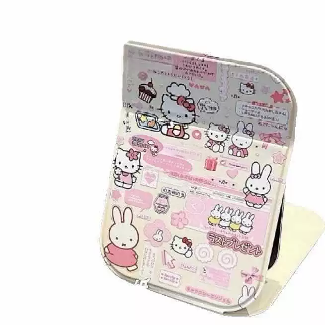 Складное мультяшное настольное зеркало (Hello Kitty) — портативное HD 4K, 3 размера 10,5–21×16 см