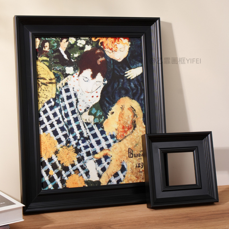Vintage Minimalist American-Style Oil Painting Custom Wooden Framed Wooden Picture Frame Solid Wood Frame Self-Assembled Photo Frame Empty Frame Wholesale